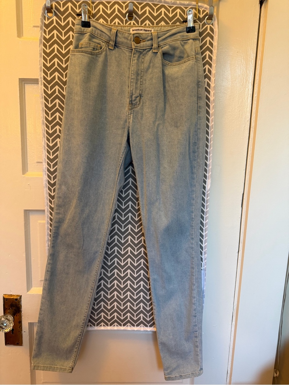 American Apparel Jeans Size 27 Light Wash High Rise Mom Jeans Made in USA